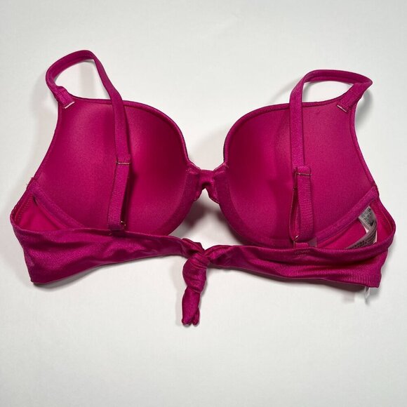 Victoria Secret 34DD M VERY SEXY Push Up Bikini Top Set Shine Strap Berry Blush - Picture 9 of 10